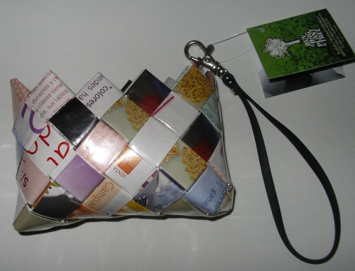 Eccist purses made from magazine waste
